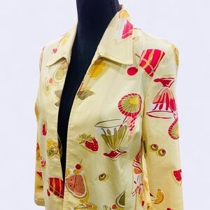 90s Vintage Yellow Martini Cocktail Fruit Shacket 8